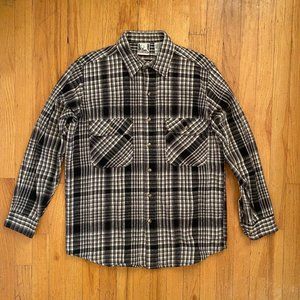 Deer Creek black, gray, white thiccc boiii flannel shirt/jacket.